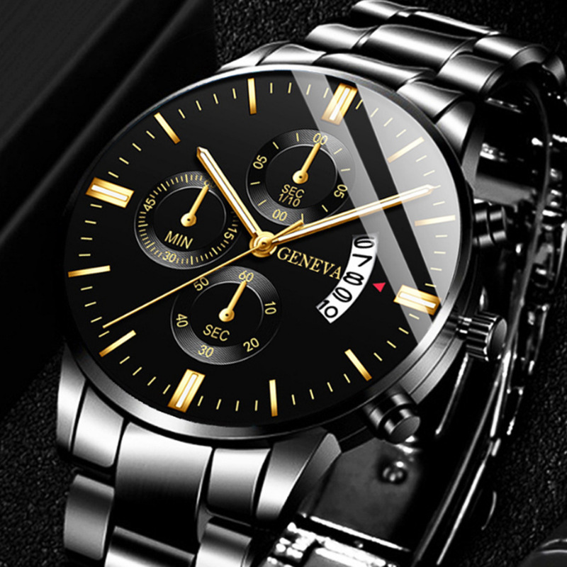 Luxury Watch Price - Lüks Paslanmaz Çelik Erkek Takvimli Quartz