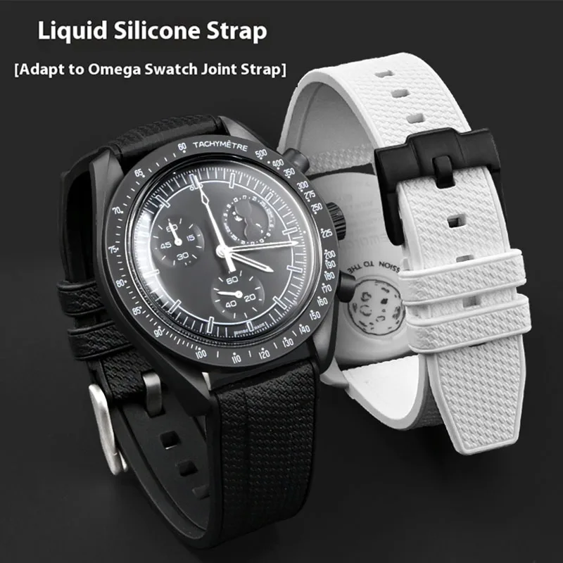 Luxury Watch Omega - 20mm 22mm Sıvı Silikon Kayış Swatch