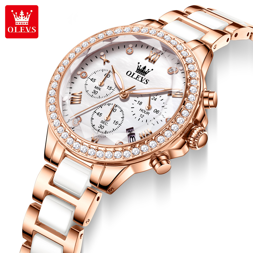 Luxury Watch Time - OLEVS 9999 Bayanlar Kuvars Saat Seramik
