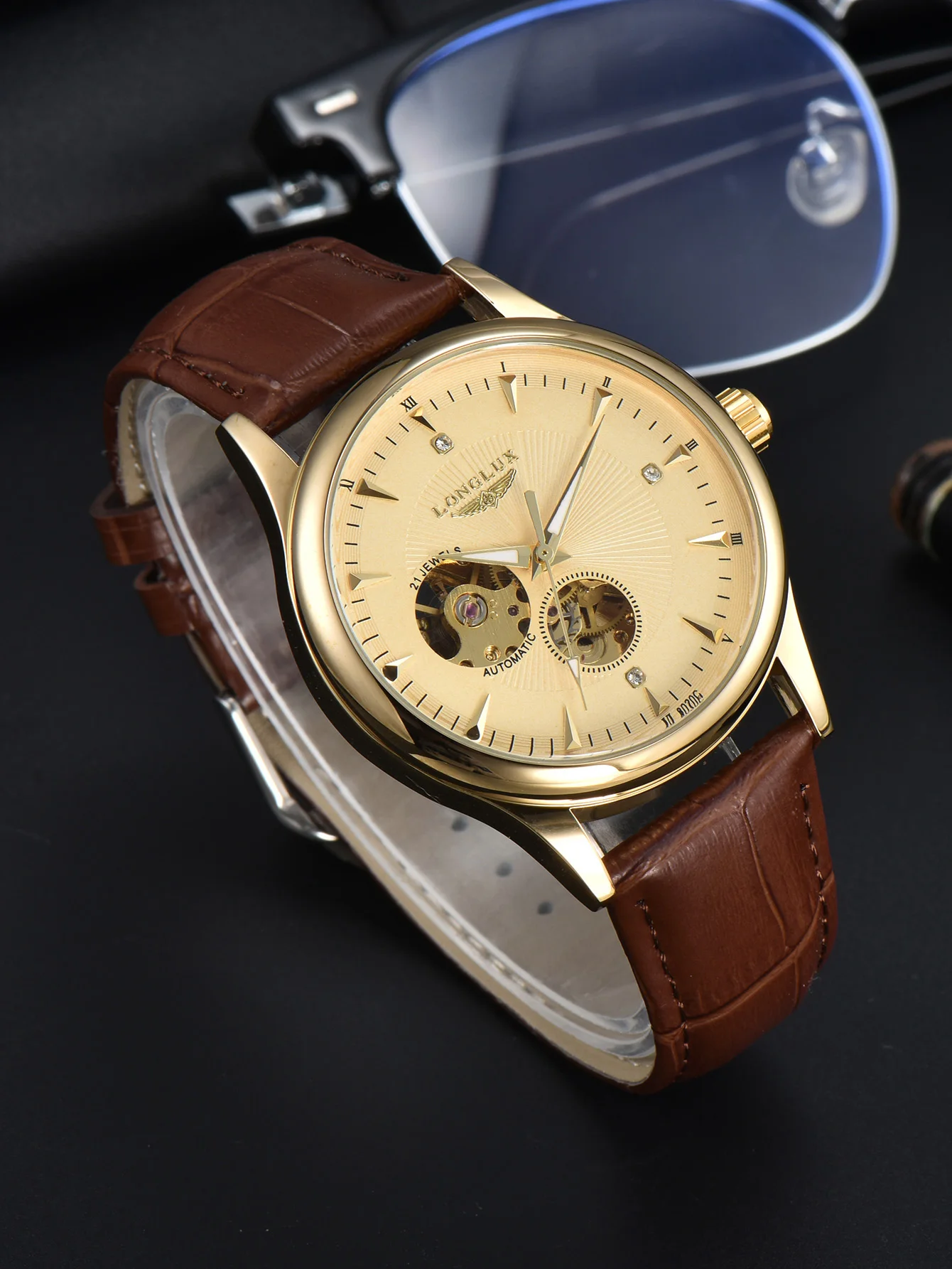 Open Heart Watch - LONGLUX Otomatik Saat Zarif Stil Toptan